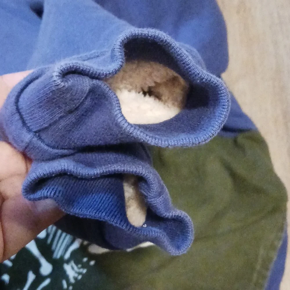 9/10 Mini Boden Blue and Green Dinosaur Hoodie - Picture 6 of 7